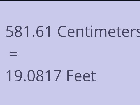 581.61 CM TO FEET