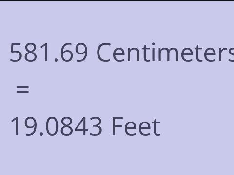 581.69 CM TO FEET