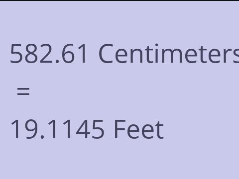 582.61 CM TO FEET