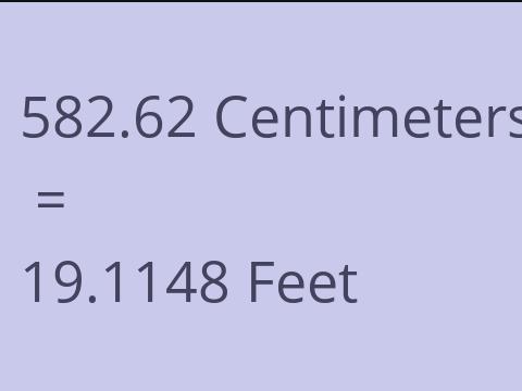 582.62 CM TO FEET