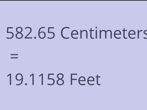 582.65 CM TO FEET