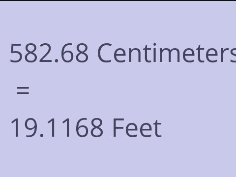 582.68 CM TO FEET