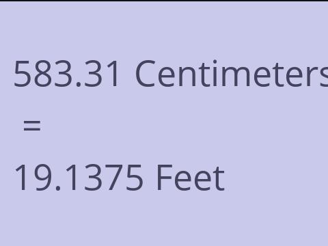 583.31 CM TO FEET