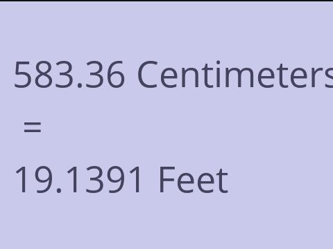 583.36 CM TO FEET