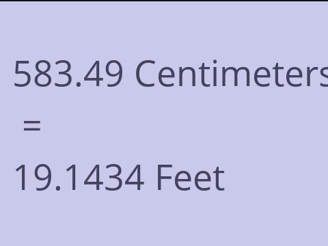 583.49 CM TO FEET