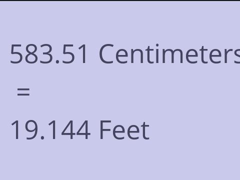 583.51 CM TO FEET