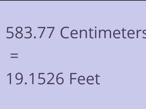 583.77 CM TO FEET