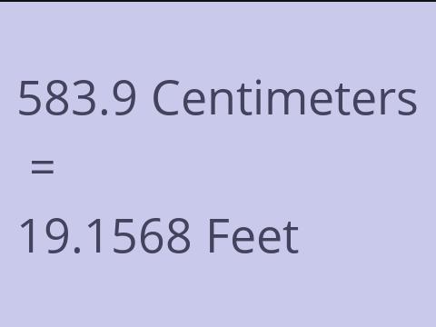 583.9 CM TO FEET