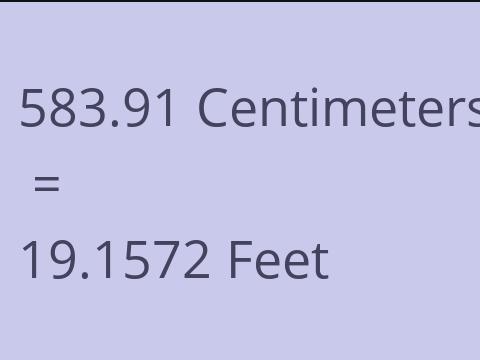 583.91 CM TO FEET