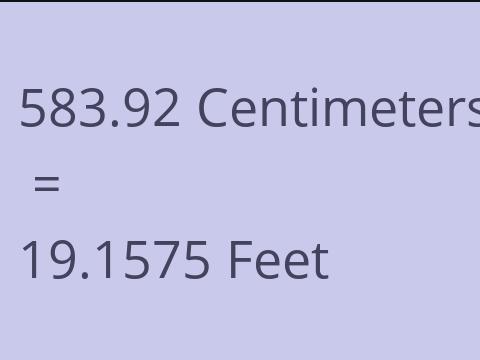 583.92 CM TO FEET