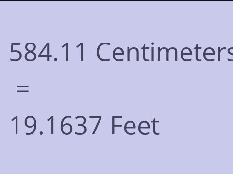 584.11 CM TO FEET