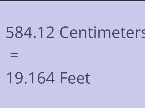 584.12 CM TO FEET