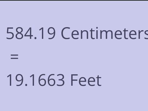 584.19 CM TO FEET