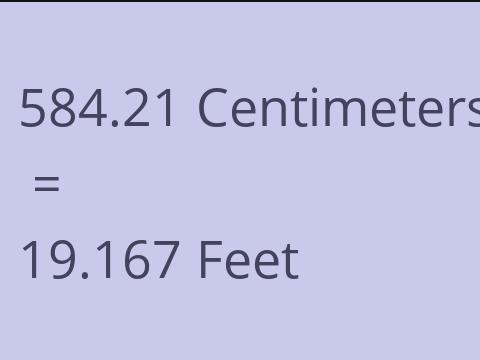 584.21 CM TO FEET