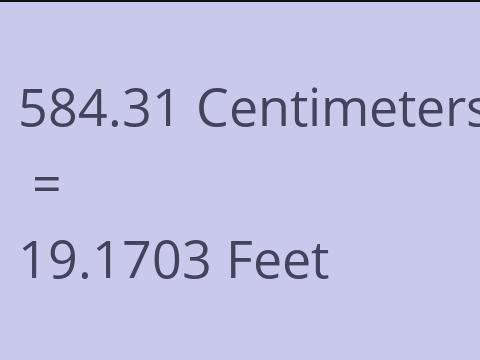 584.31 CM TO FEET