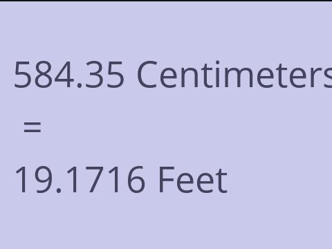 584.35 CM TO FEET