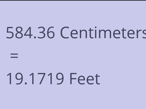 584.36 CM TO FEET