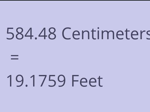 584.48 CM TO FEET