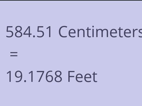 584.51 CM TO FEET