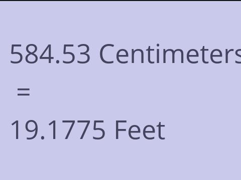 584.53 CM TO FEET