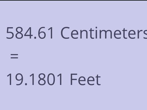 584.61 CM TO FEET