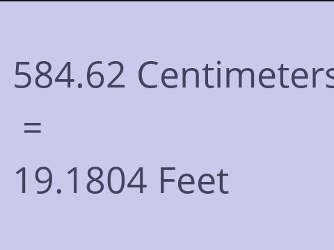 584.62 CM TO FEET