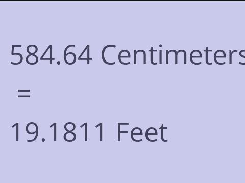 584.64 CM TO FEET