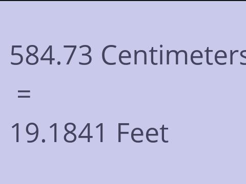 584.73 CM TO FEET