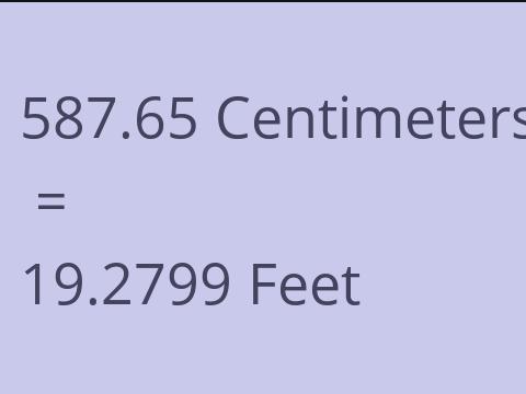 587.65 CM TO FEET