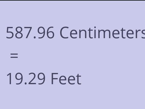 587.96 CM TO FEET