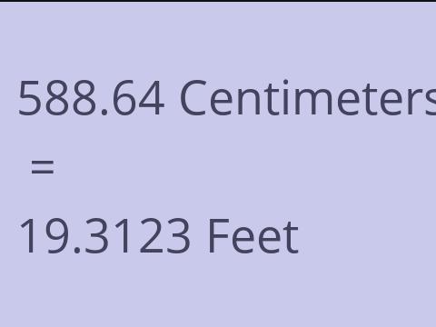 588.64 CM TO FEET