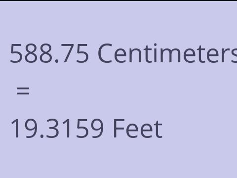 588.75 CM TO FEET