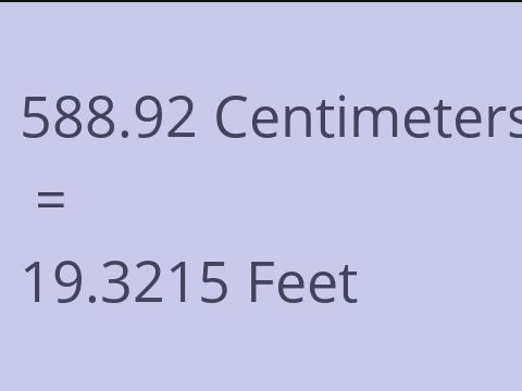 588.92 CM TO FEET