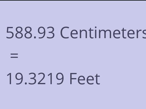 588.93 CM TO FEET