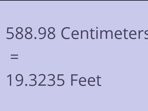 588.98 CM TO FEET