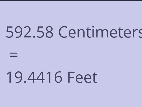 592.58 CM TO FEET