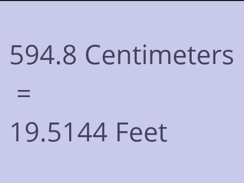 594.8 CM TO FEET