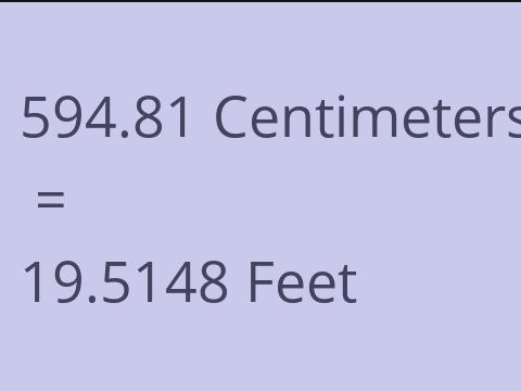 594.81 CM TO FEET