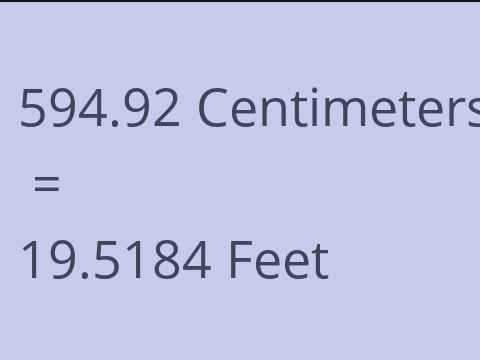 594.92 CM TO FEET