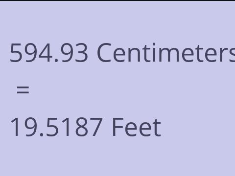 594.93 CM TO FEET