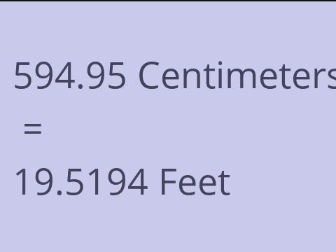 594.95 CM TO FEET