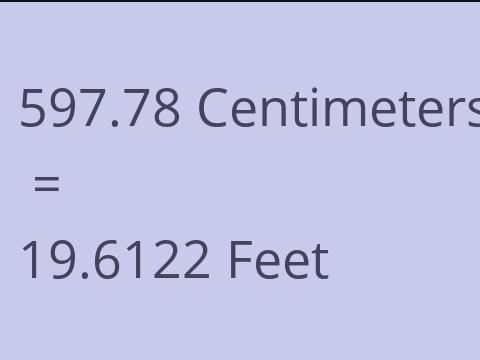 597.78 CM TO FEET