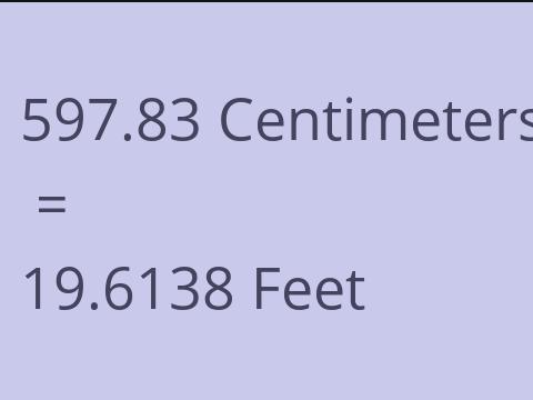 597.83 CM TO FEET