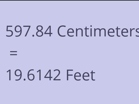 597.84 CM TO FEET