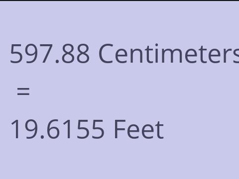 597.88 CM TO FEET