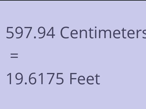 597.94 CM TO FEET