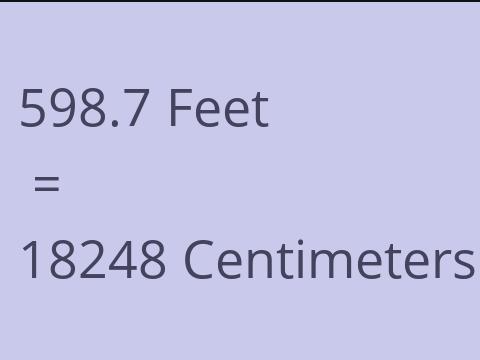 598.7 FEET TO CM