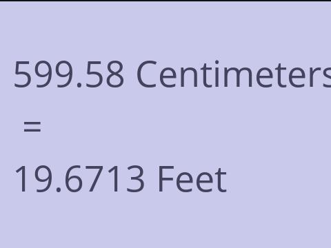 599.58 CM TO FEET