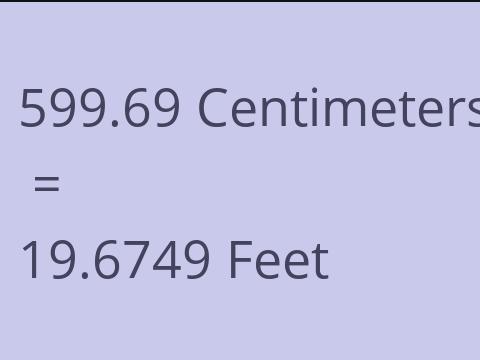 599.69 CM TO FEET