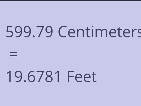 599.79 CM TO FEET